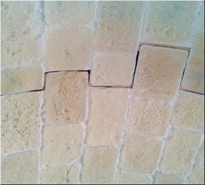 Verzahnung Sandstone an Decke